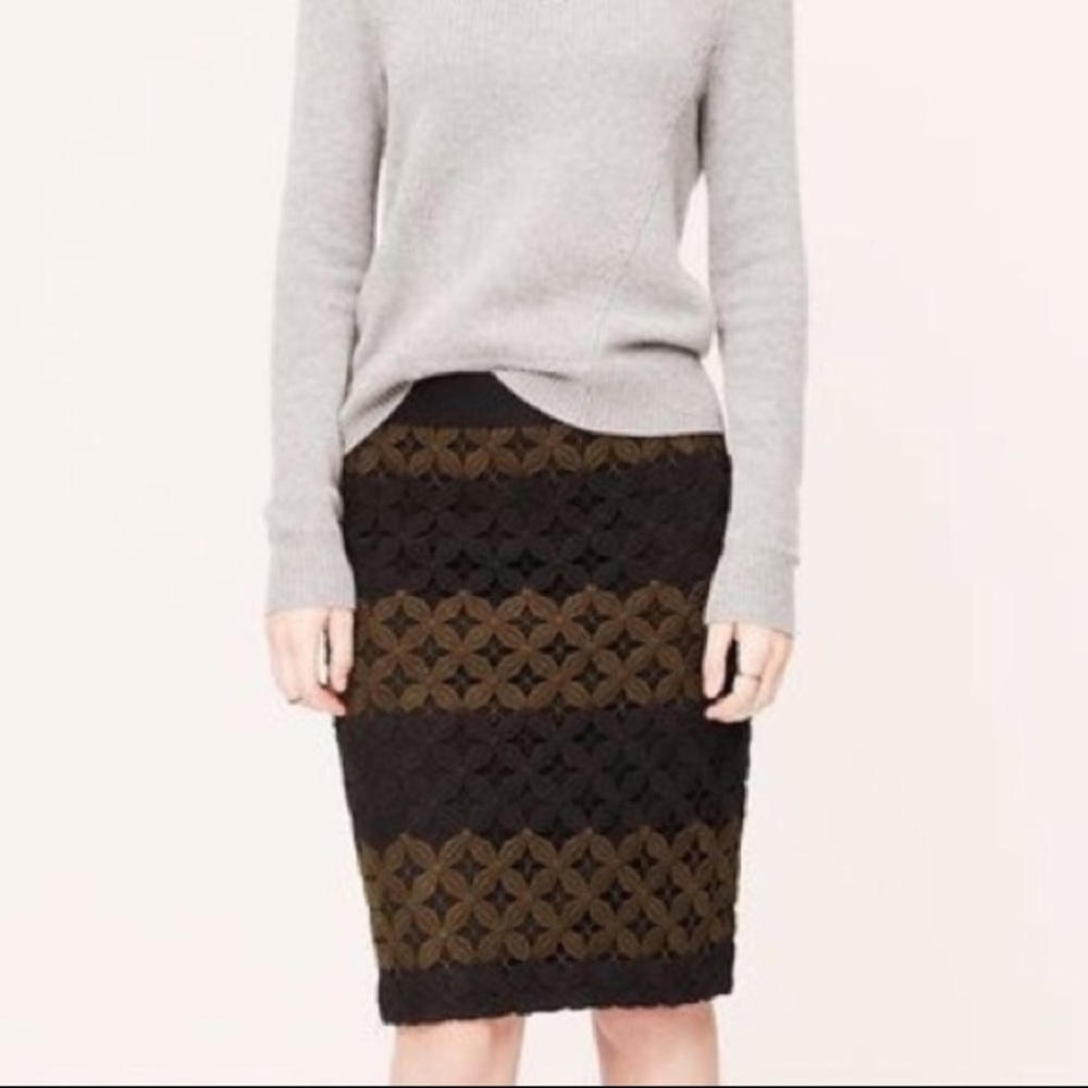 Ann Taylor LOFT Crochet Pencil Skirt